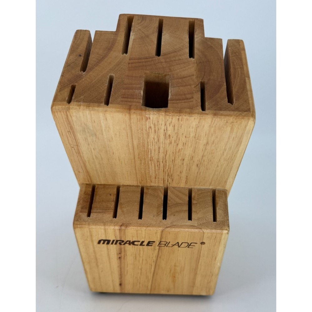 Miracle Blade Wooden Knife‎ Holder Block 15 Slots Block Only